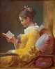Young girl reading by Fragonard